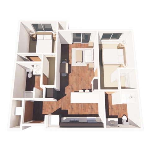 a floor plan of a house with a bedroom and a living room